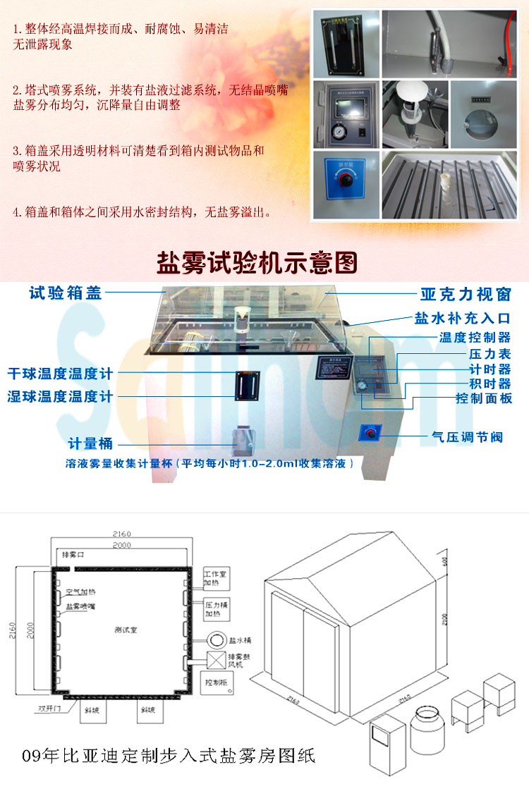 多功能盐雾试验箱示意图展示